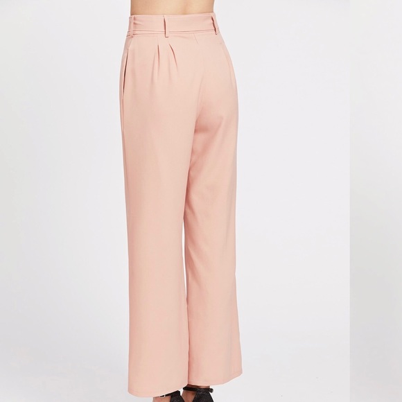 Self Tie Waist Wide Leg Pants - Picture 3 of 6